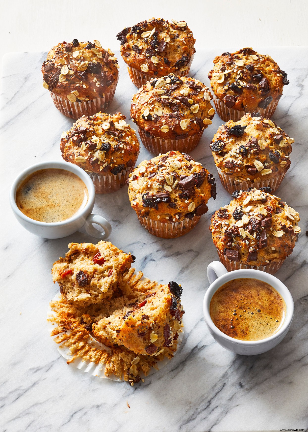 Muffins de chocolate y cerezas 