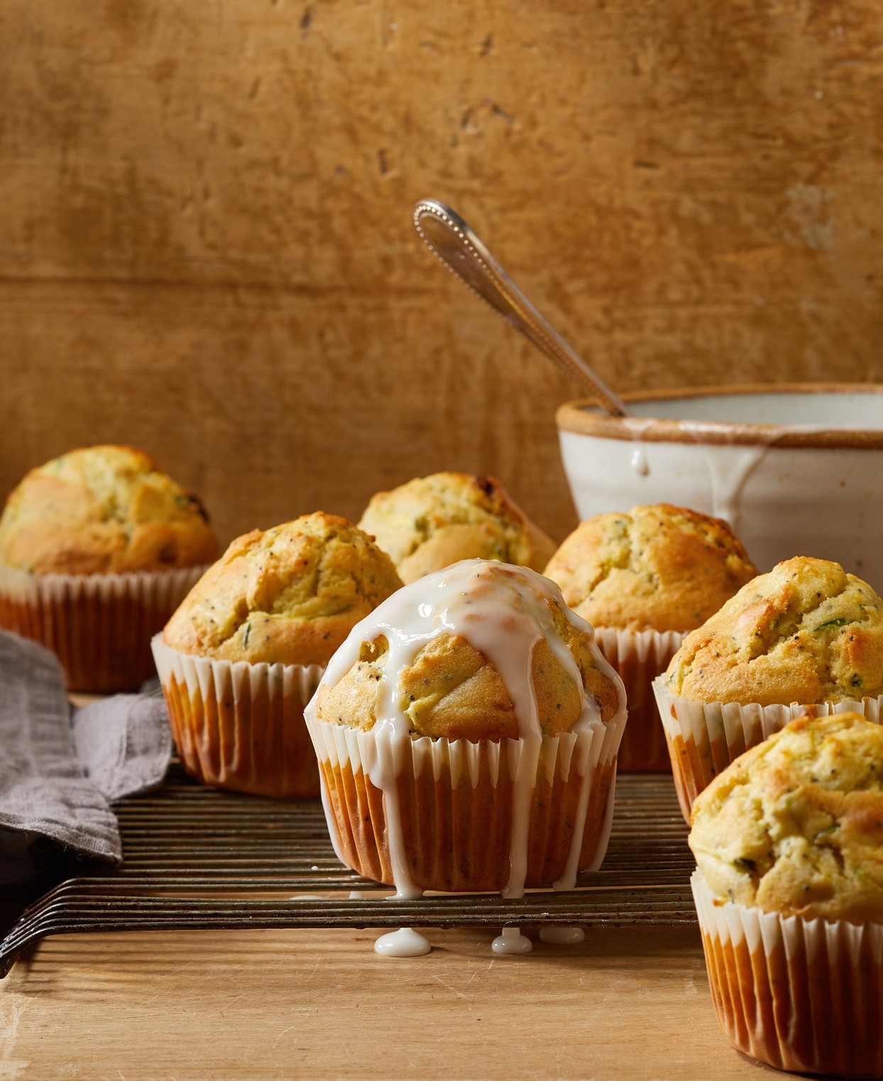 Muffins de calabacín con semillas de amapola y limón 