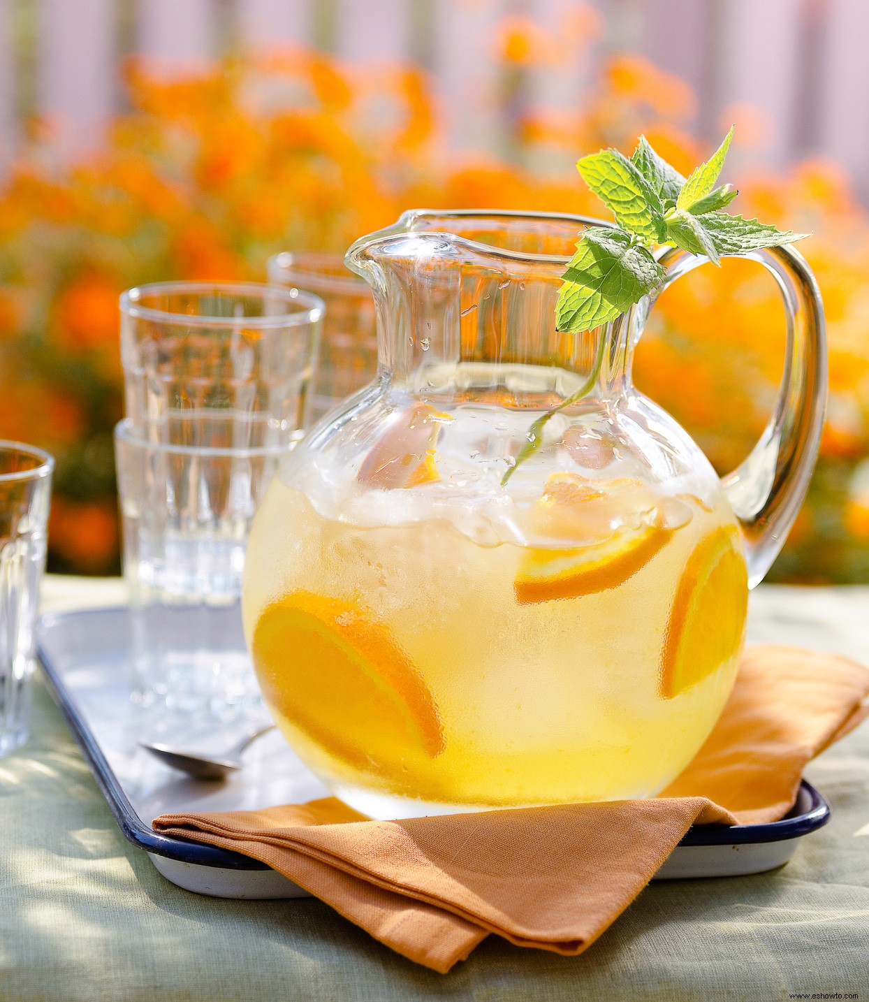 Agua de naranja y menta 