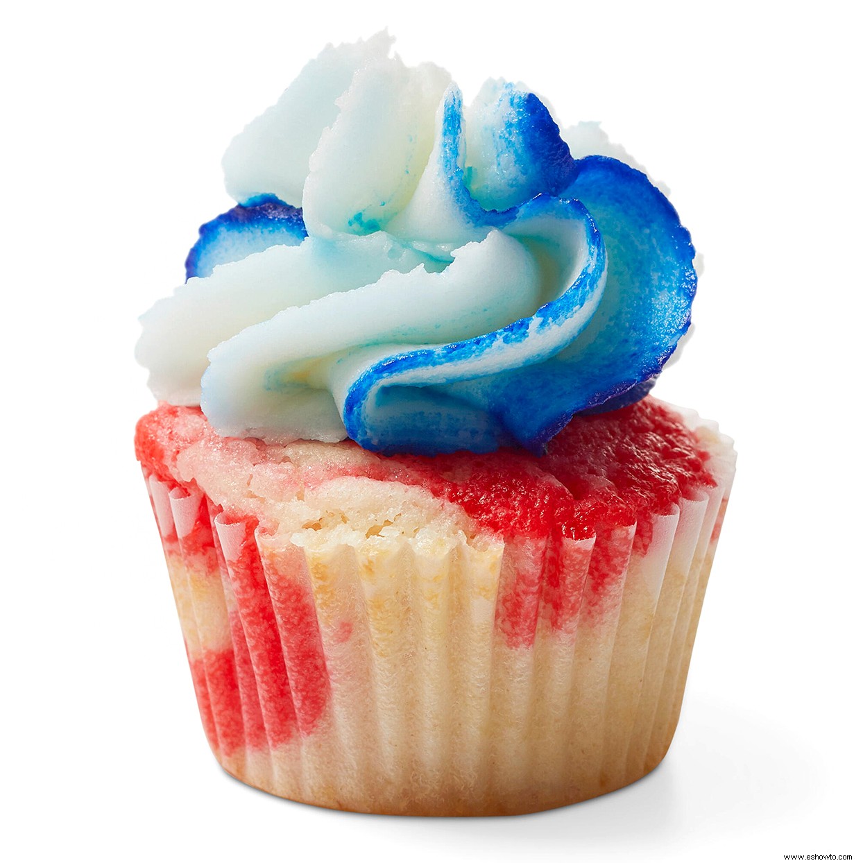 Mini cupcakes rojos, blancos y azules 