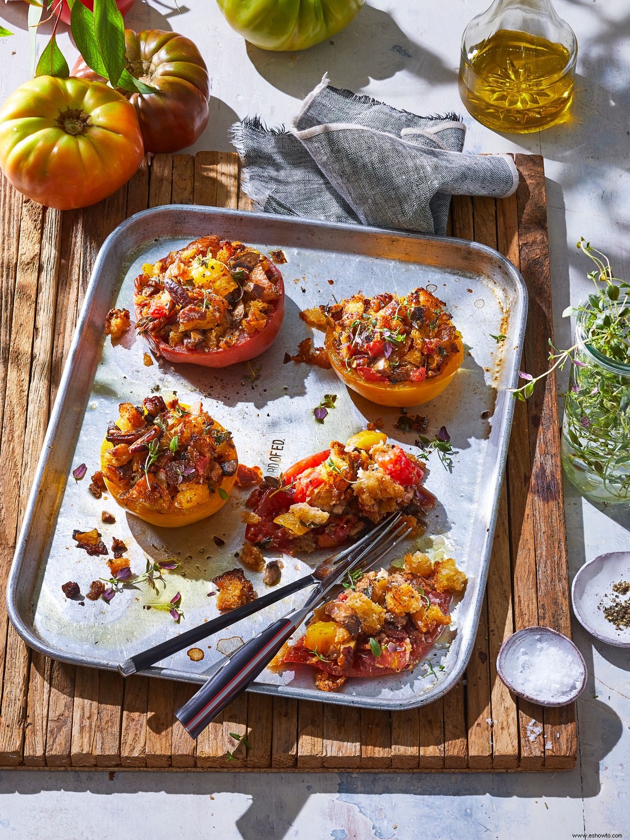 Tomates Rellenos Al Horno Con Hierbas 