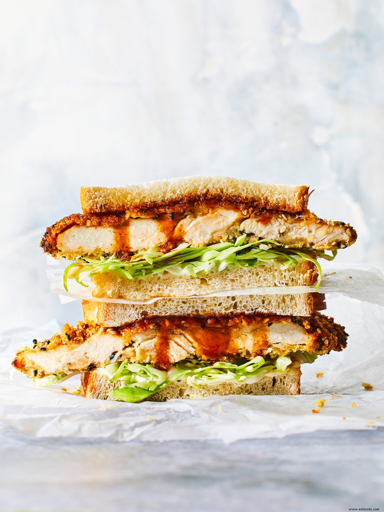 Sándwiches de pollo Katsu con freidora de aire 