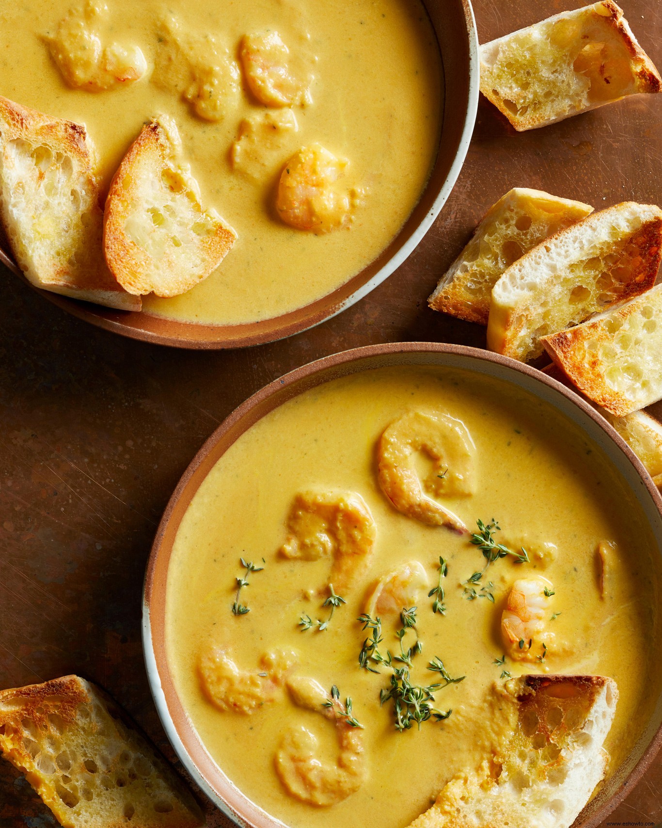 Bisque De Calabaza Y Camarones 