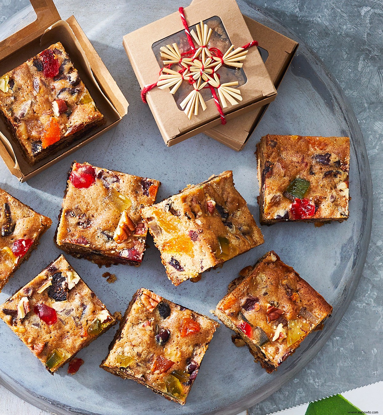 Barras de galletas de pastel de frutas 