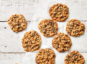 Descarte de masa fermentada Galletas de encaje de avena con grosellas 