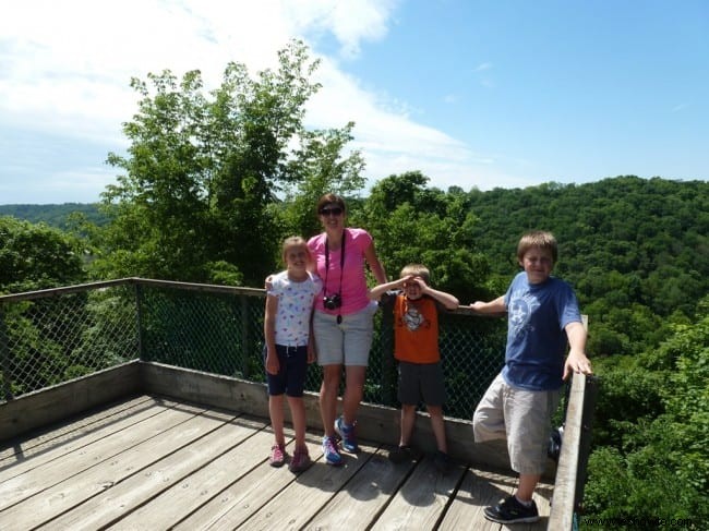 De visita en el parque estatal Clifty Falls, Indiana