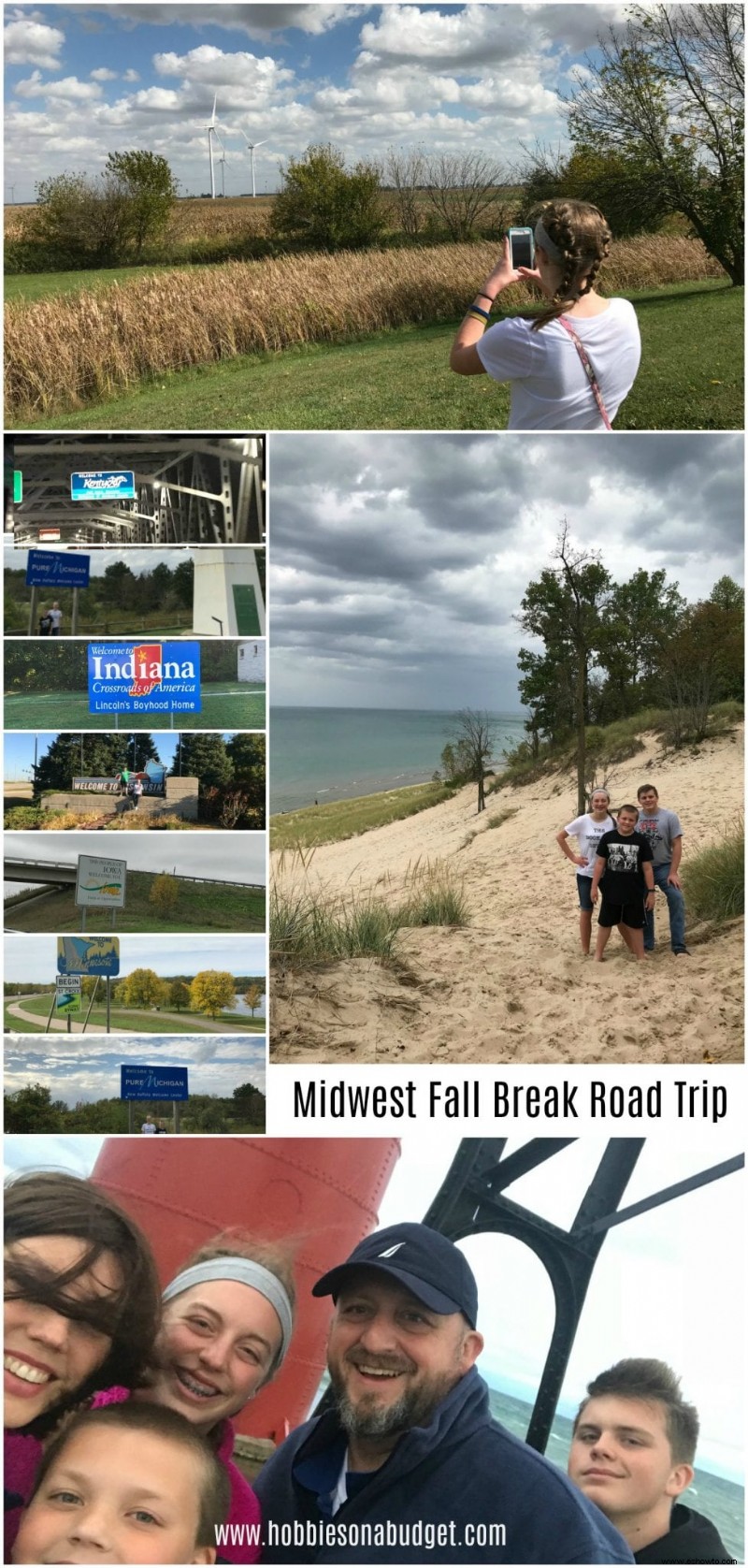 Viaje por carretera en las vacaciones de otoño por el medio oeste