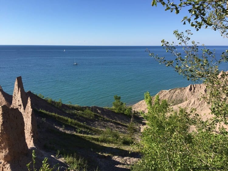 Parque estatal Chimney Bluffs:lago Ontario