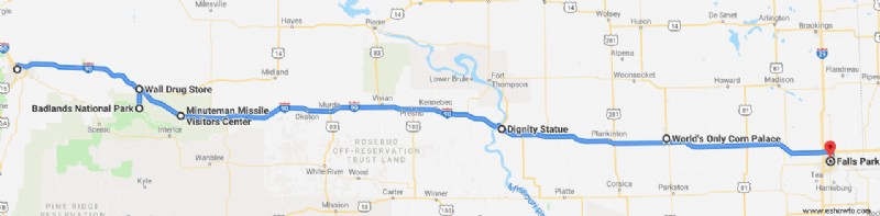 Viaje por carretera:de Rapid City a Sioux Falls