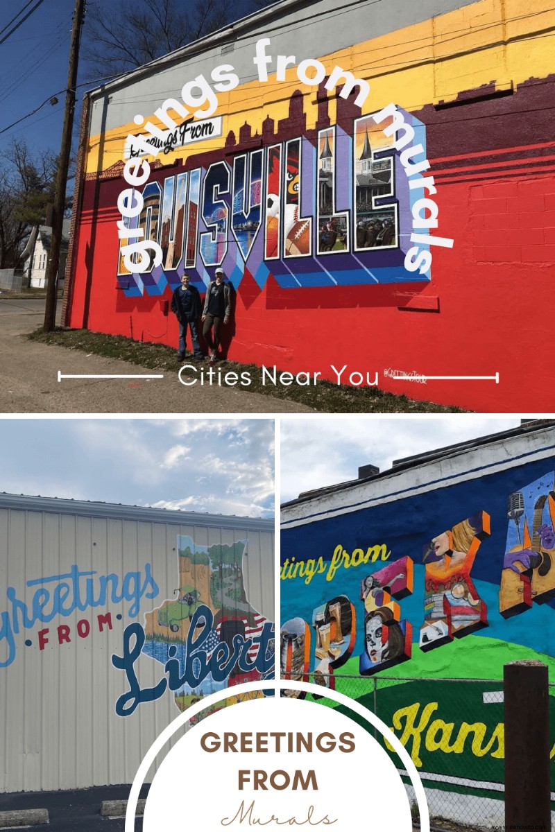 Saludos desde murales en ciudades cercanas a usted