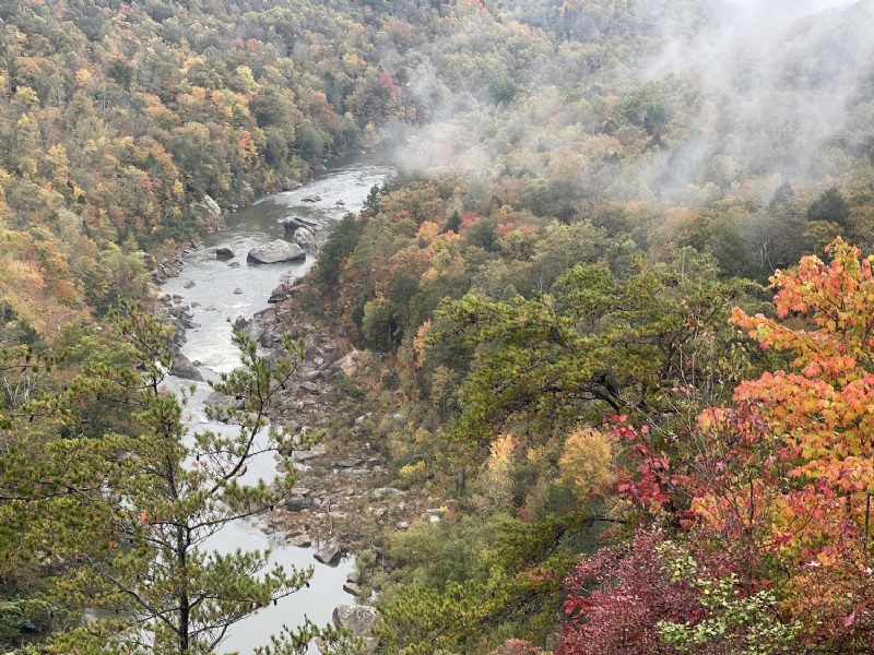 Devil s Jump Overlook para los colores del otoño