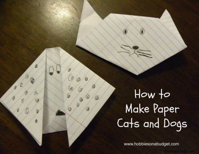 Cómo hacer perros y gatos de papel