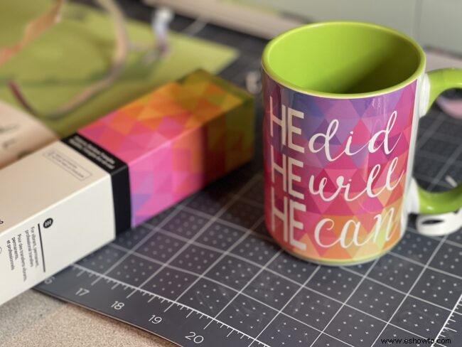 ¡Sí! ¡Él hizo! Idea de prensa de taza Cricut