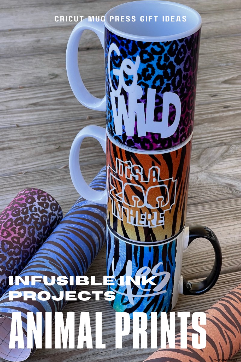 Ideas para tazas con estampado animal de Infusible Ink