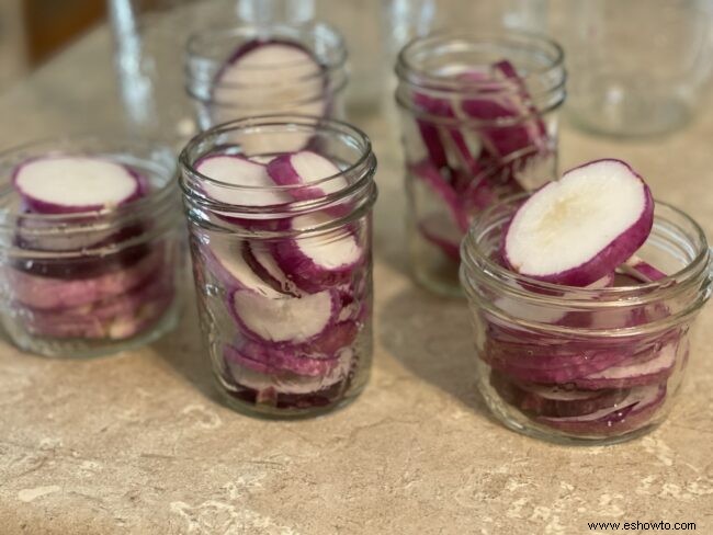 Rábanos en escabeche fáciles de refrigerar