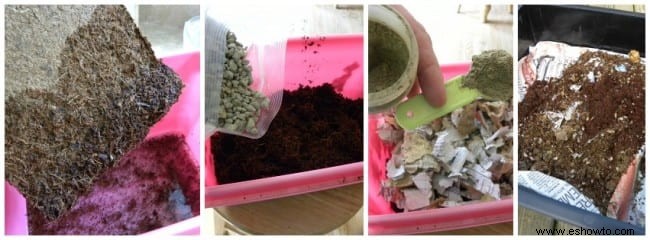 Alimentar a los gusanos:crear compost