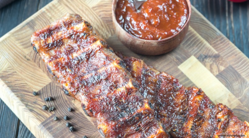 Costillas a la parrilla al estilo asiático