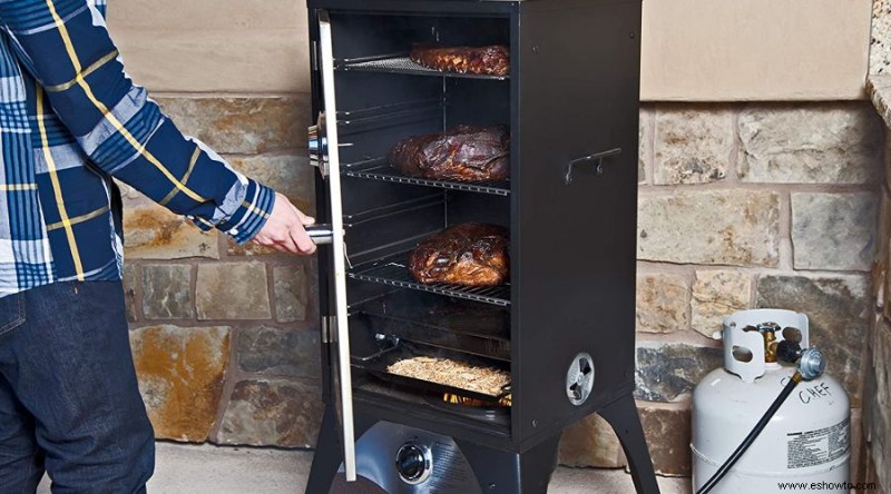 Revisión del ahumador con puerta de acero inoxidable y caja de propano HD de Camp Chef Smoke Vault